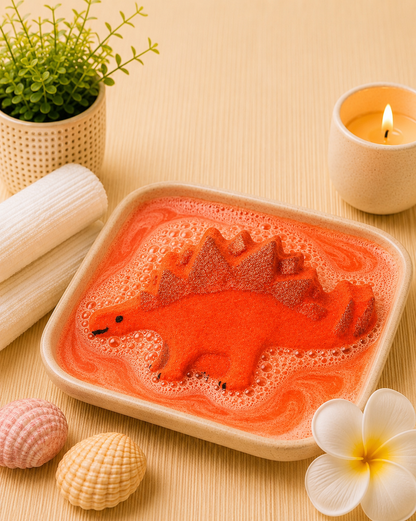 Stegosaurus Bath Bomb l Blood Orange l Red Orange