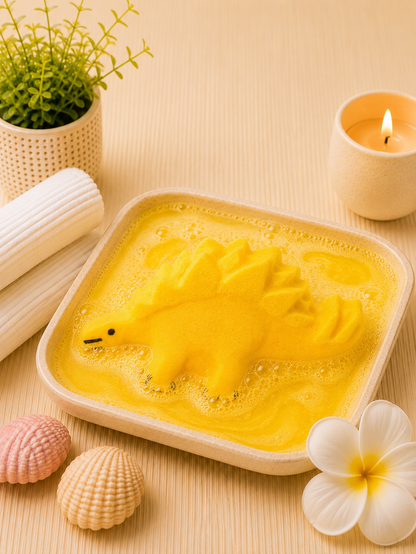 Stegosaurus Bath Bomb l Pineapple l Yellow