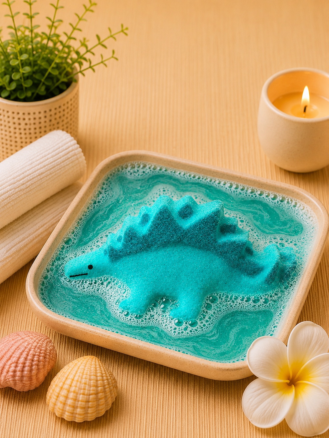 Stegosaurus Bath Bomb l Floral l Teal