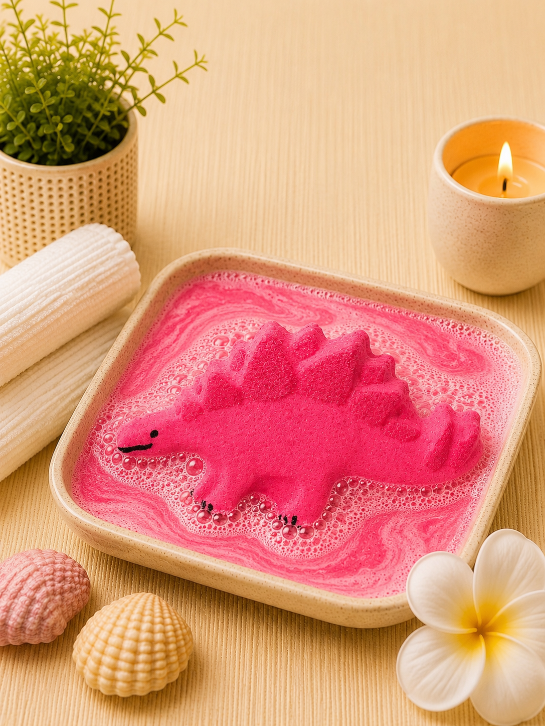 Stegosaurus Bath Bomb l Strawberry l Pink