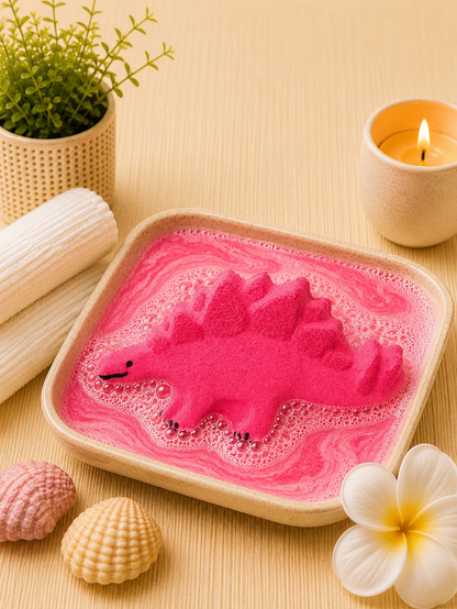 Stegosaurus Bath Bomb l Strawberry l Pink