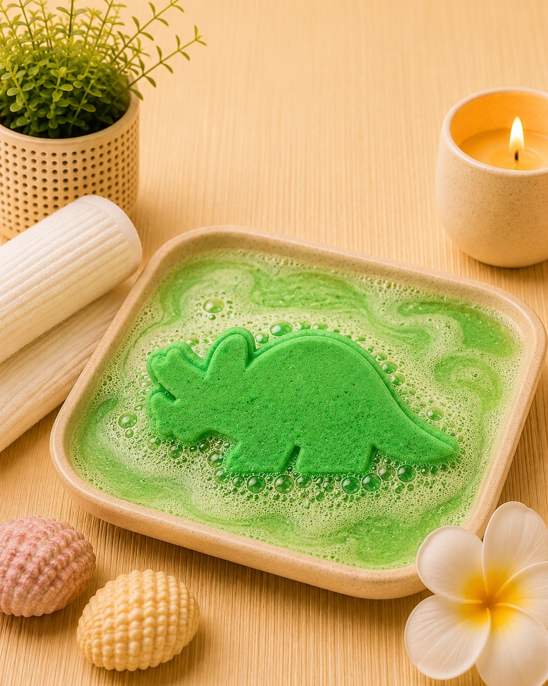 4 oz Triceratops Dino Bath Bomb l Citrus l Green