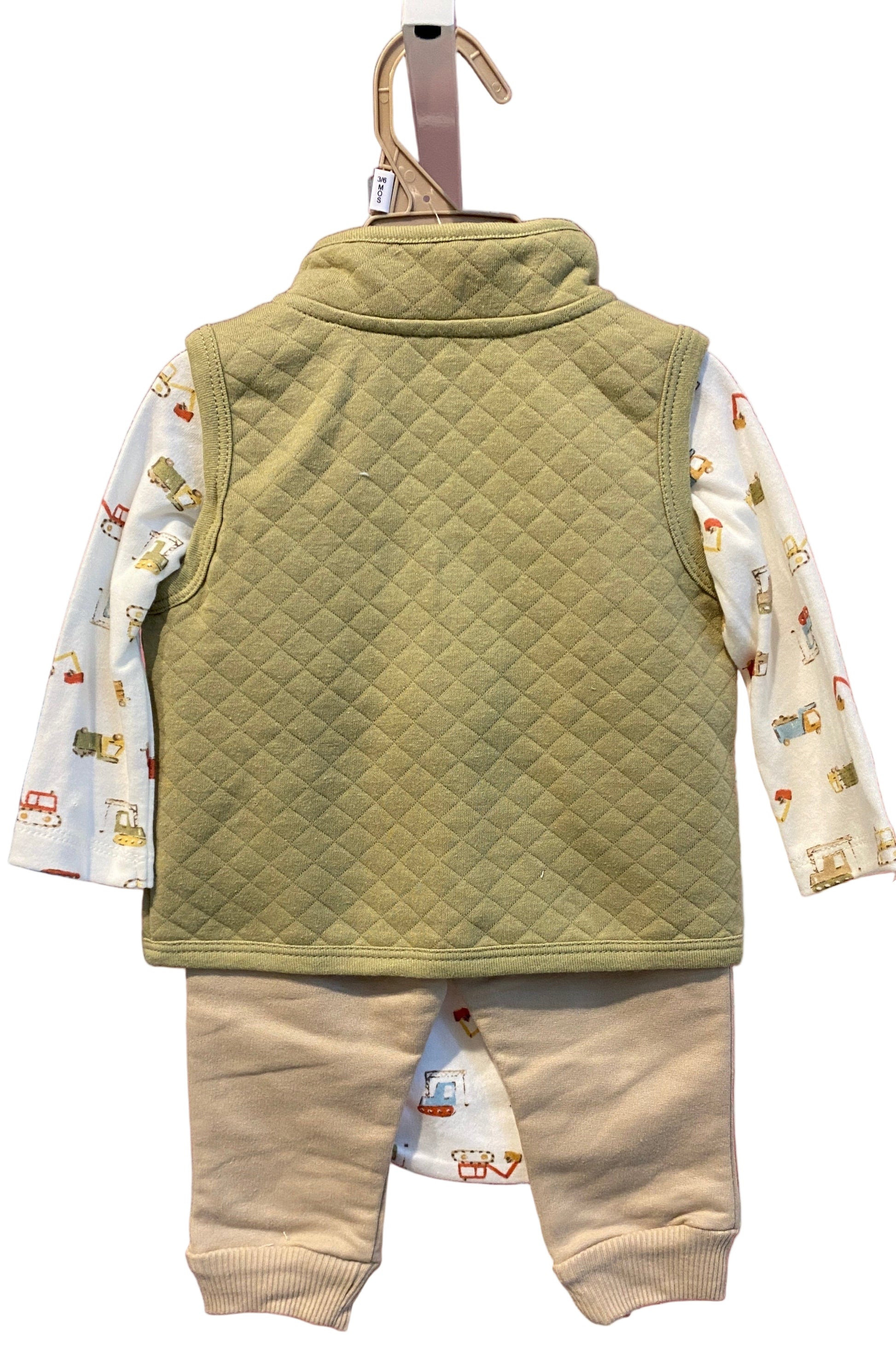 Green quilted baby carrier 