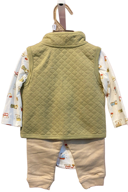Green quilted baby carrier 