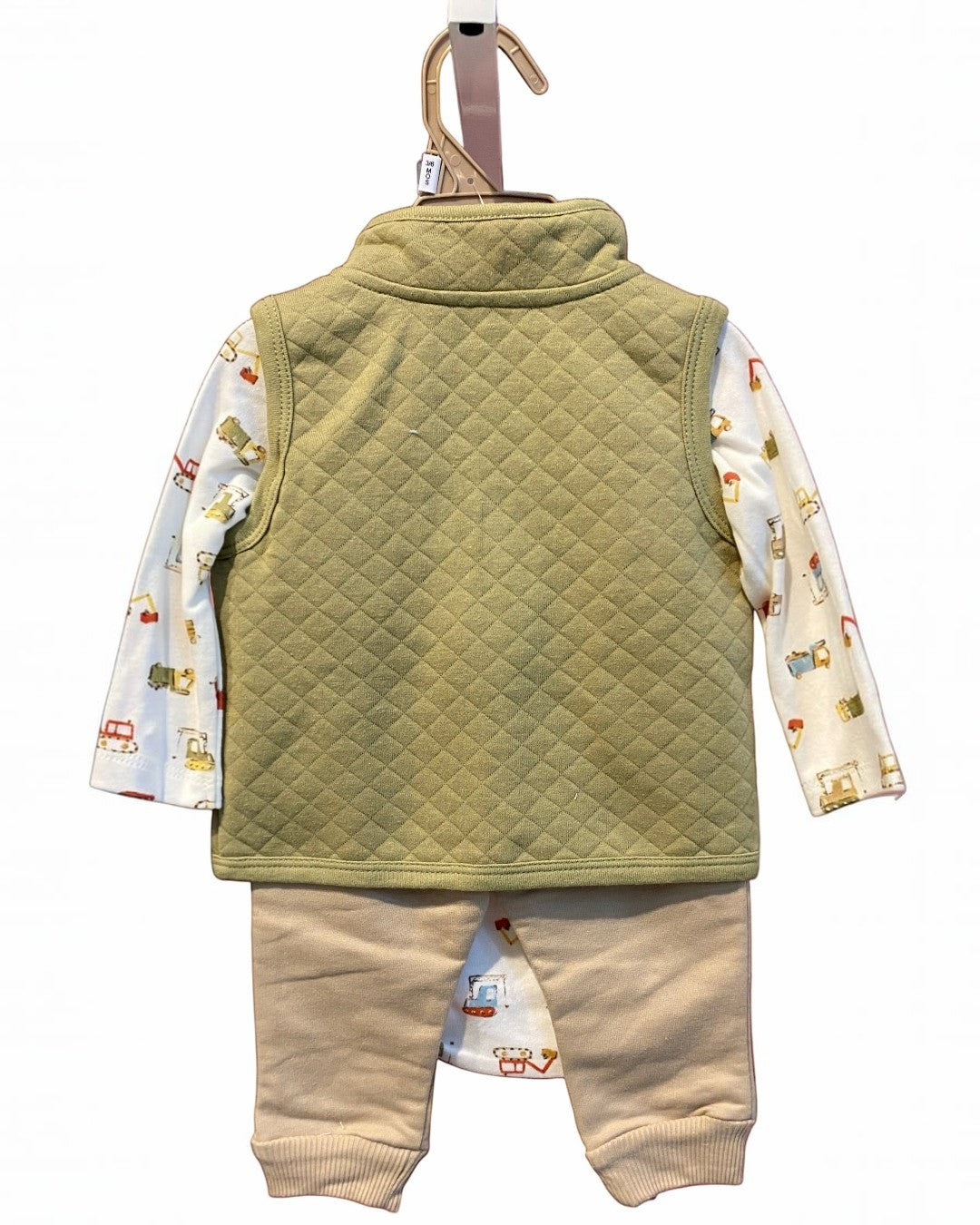 Green quilted baby carrier