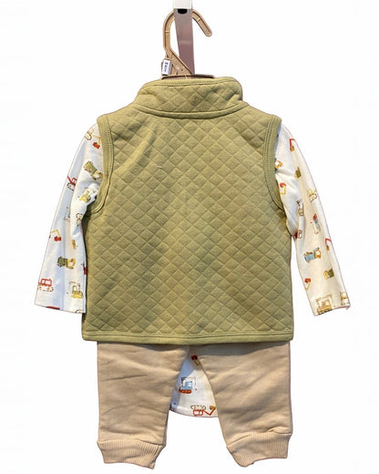 Green quilted baby carrier
