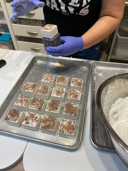 Square Goat Milk Bath Bomb - Black Amber and Lavender