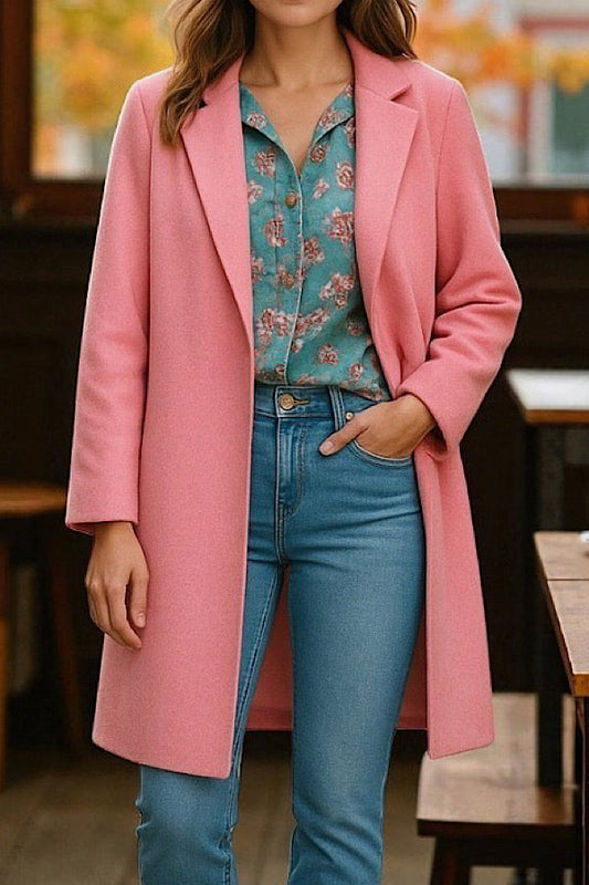 Juliette Pink  Mid-Length Coat