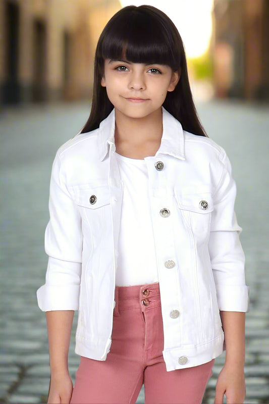 Kid's white jean jacket