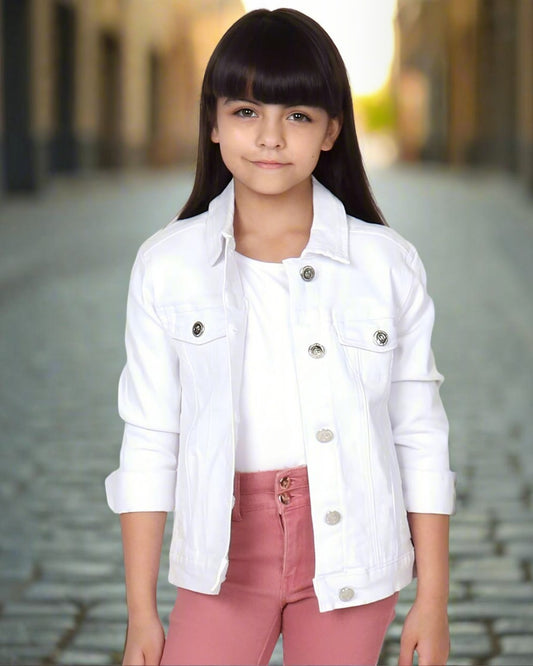 Kid's white jean jacket