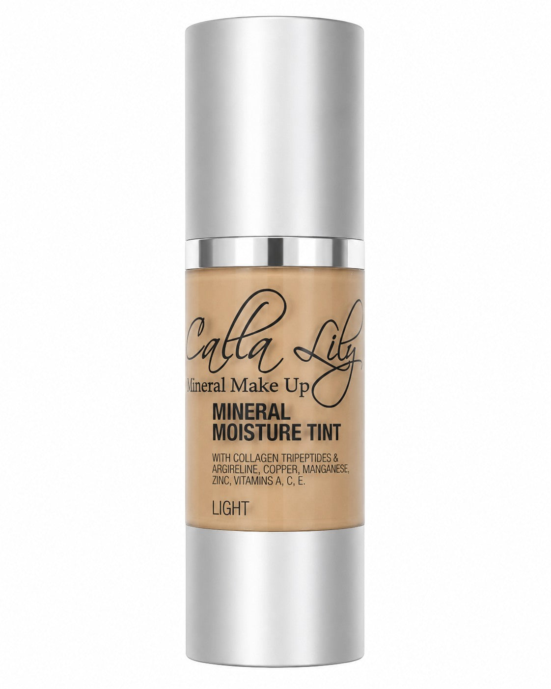 Calla Lily mineral moisture tint bottle on a white background