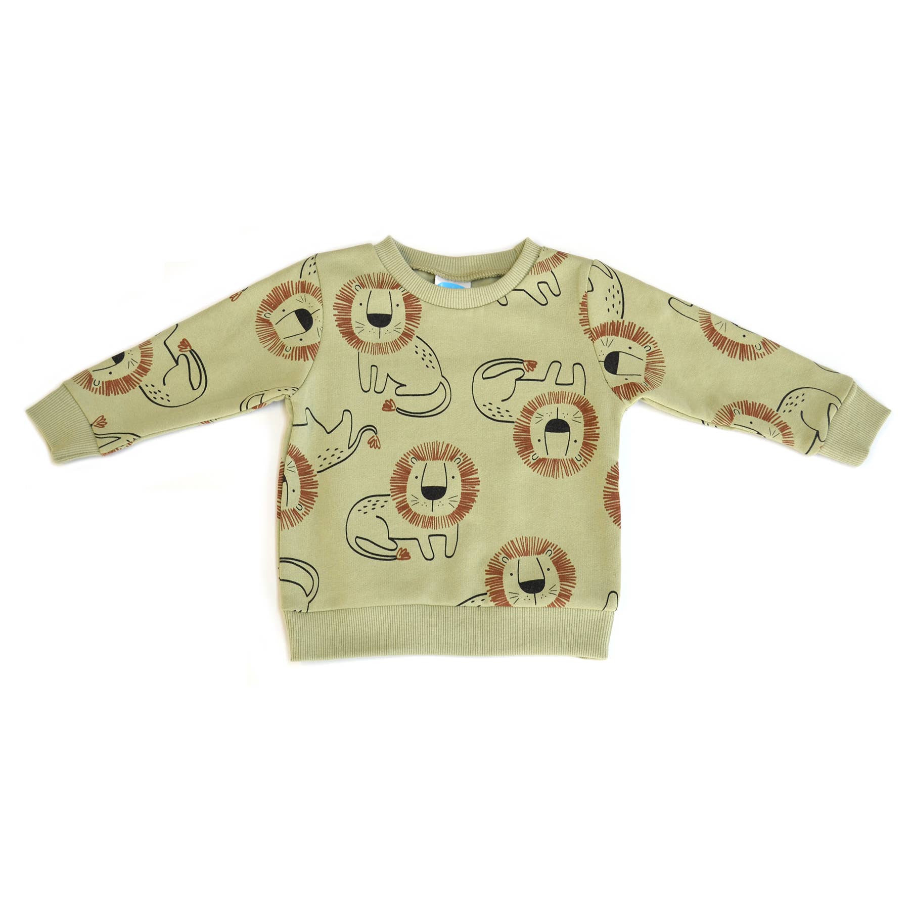 Children's sweater with lion pattern on a white background
