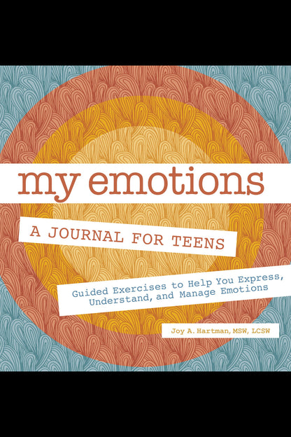 Book cover of 'my emotions: A Journal for Teens' with a colorful design and text.