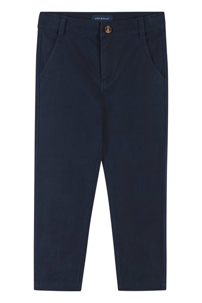 Navy blue pants on a white background