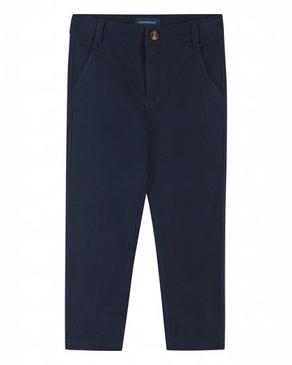 Navy blue pants on a white background
