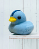 Calla Lily Cosmetics + CL kids blue duck-shaped bath bomb with a yellow beak and blueberry scent for kids
