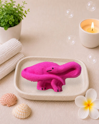 Med. Brontosaurus Bath Bomb l Strawberry l Pink