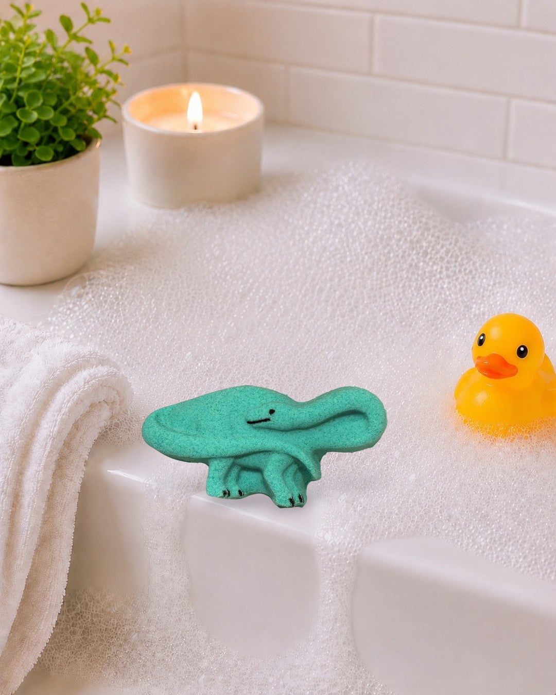 Med. Brontosaurus Bath Bomb l Floral l Teal