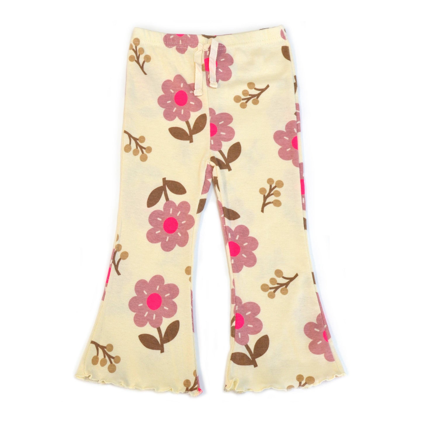 Floral-patterned pants on a white background