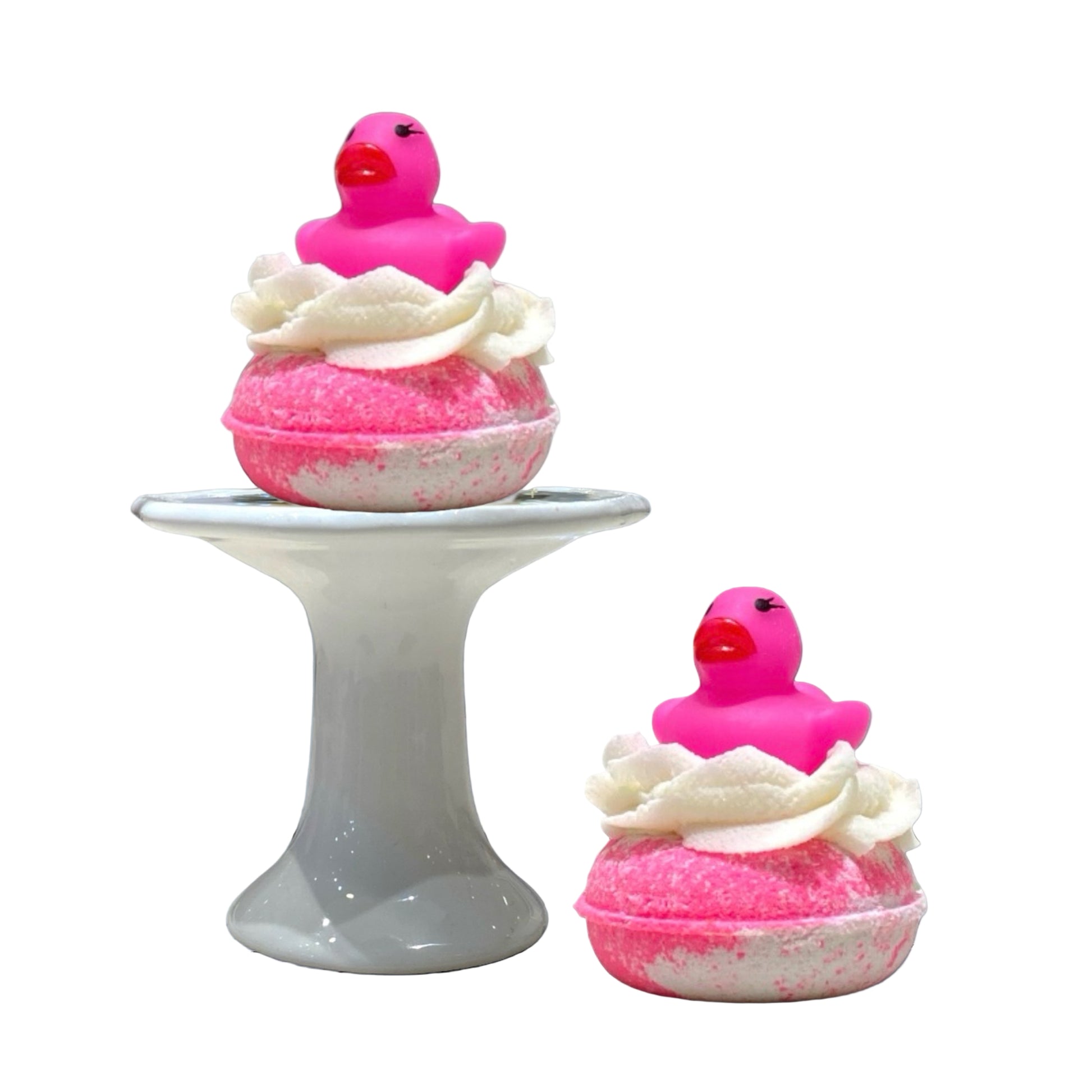 Bubbly Donut Bath Bomb - Pink & White - Calla Lily Cosmetics + CL kids