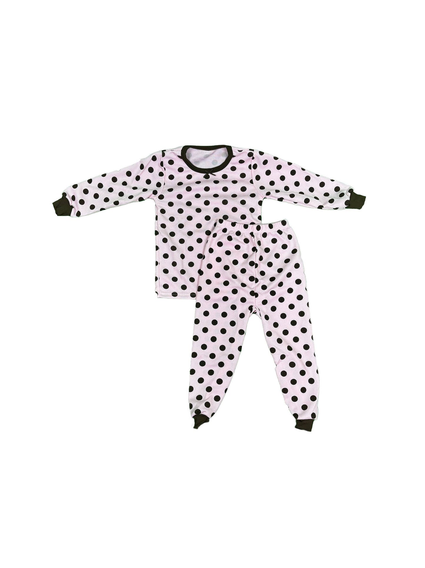 Polka dot pj set on a white background