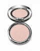 Compact powder in a silver case on a white background