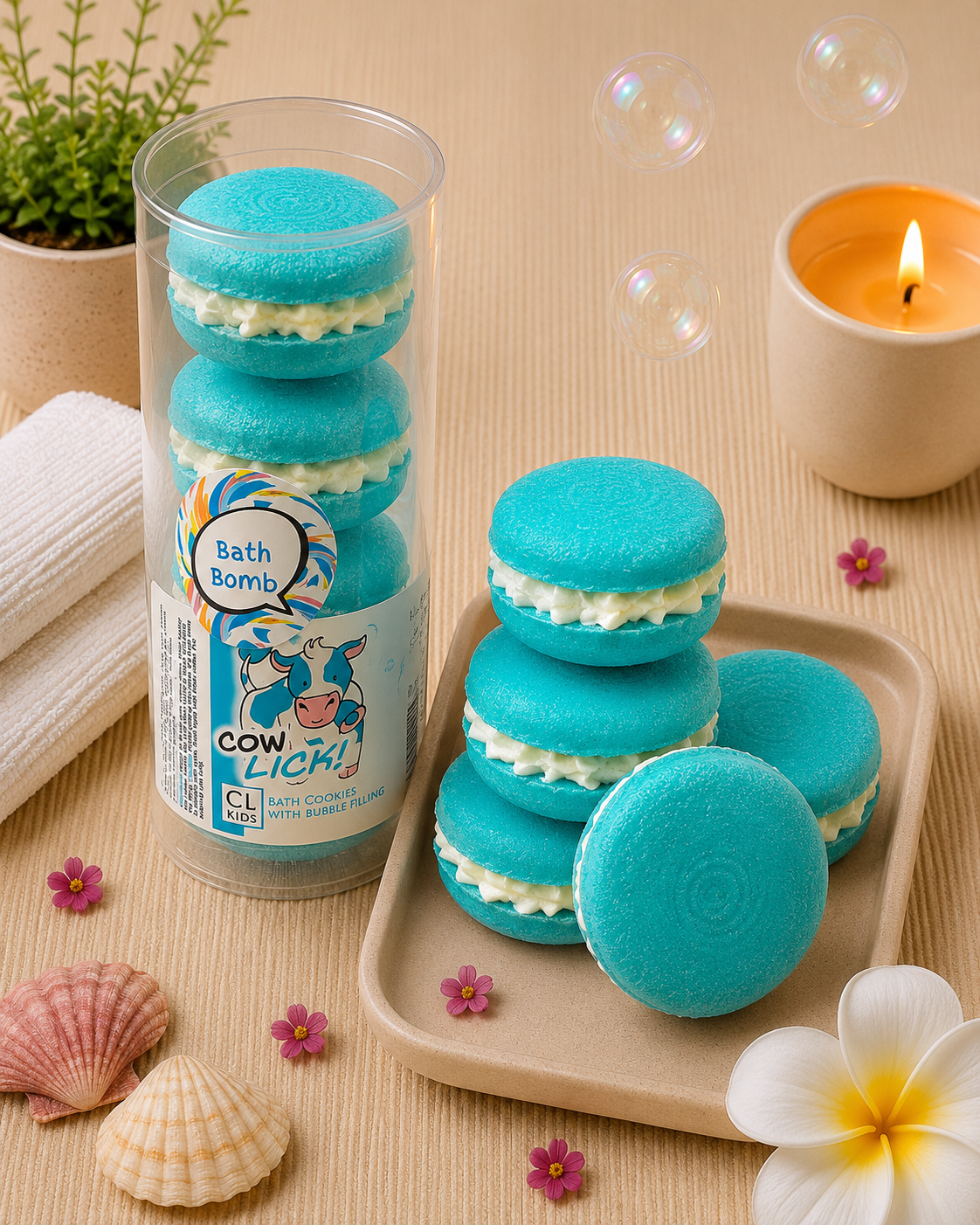 Calla Cow Bath Bomb Cookies l Floral l Teal
