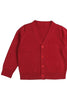 Red cardigan on a white background