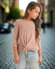 Blush Twist Front Long Sleeve Top - Tween - Calla Lily Cosmetics + CL kids