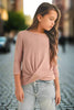 Blush Twist Front Long Sleeve Top - Tween - Calla Lily Cosmetics + CL kids