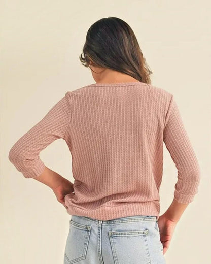 Blush Twist Front Long Sleeve Top - Tween - Calla Lily Cosmetics + CL kids