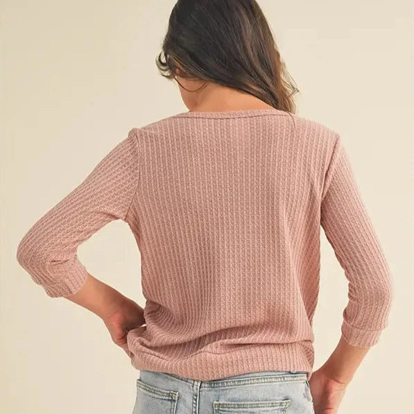 Blush Twist Front Long Sleeve Top - Tween - Calla Lily Cosmetics + CL kids