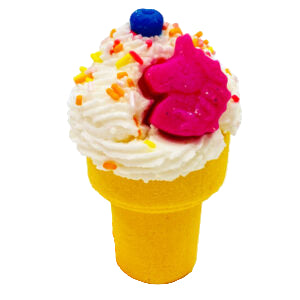 Ice Cream Cone Bath Bomb - Yellow - Fresh Pineapple - Calla Lily Cosmetics + CL kids