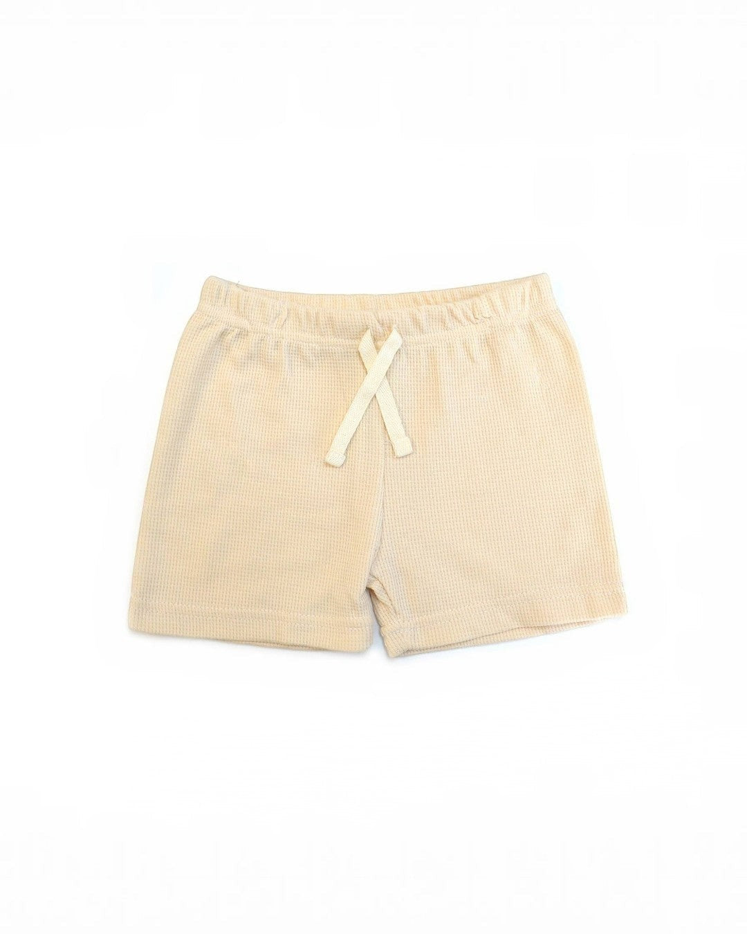 Cream Boys 2pc Waffle Knit Top & Shorts Sets