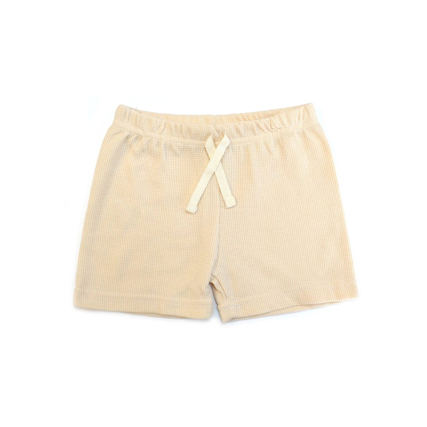 Cream Boys 2pc Waffle Knit Top & Shorts Sets