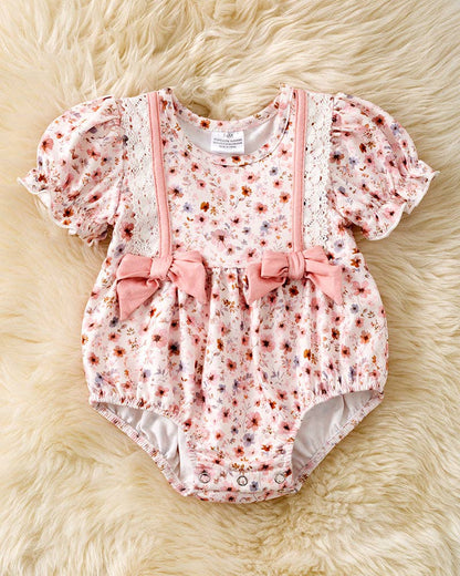 Ditsy Pink Floral Bubble Romper