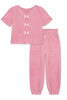 Girl's 2 pc Crinkle Plisse Pant Set w/Bow