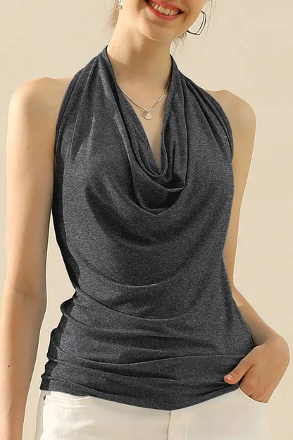 Backless Cross-Pleated Resort Top