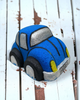 Calla Lily Cosmetics + CL kids blue Volkswagen Bug-shaped bath bomb with blueberry scent and nourishing ingredients.