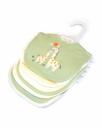 5 Pack Soft Giraffe Embroidered Baby Bibs