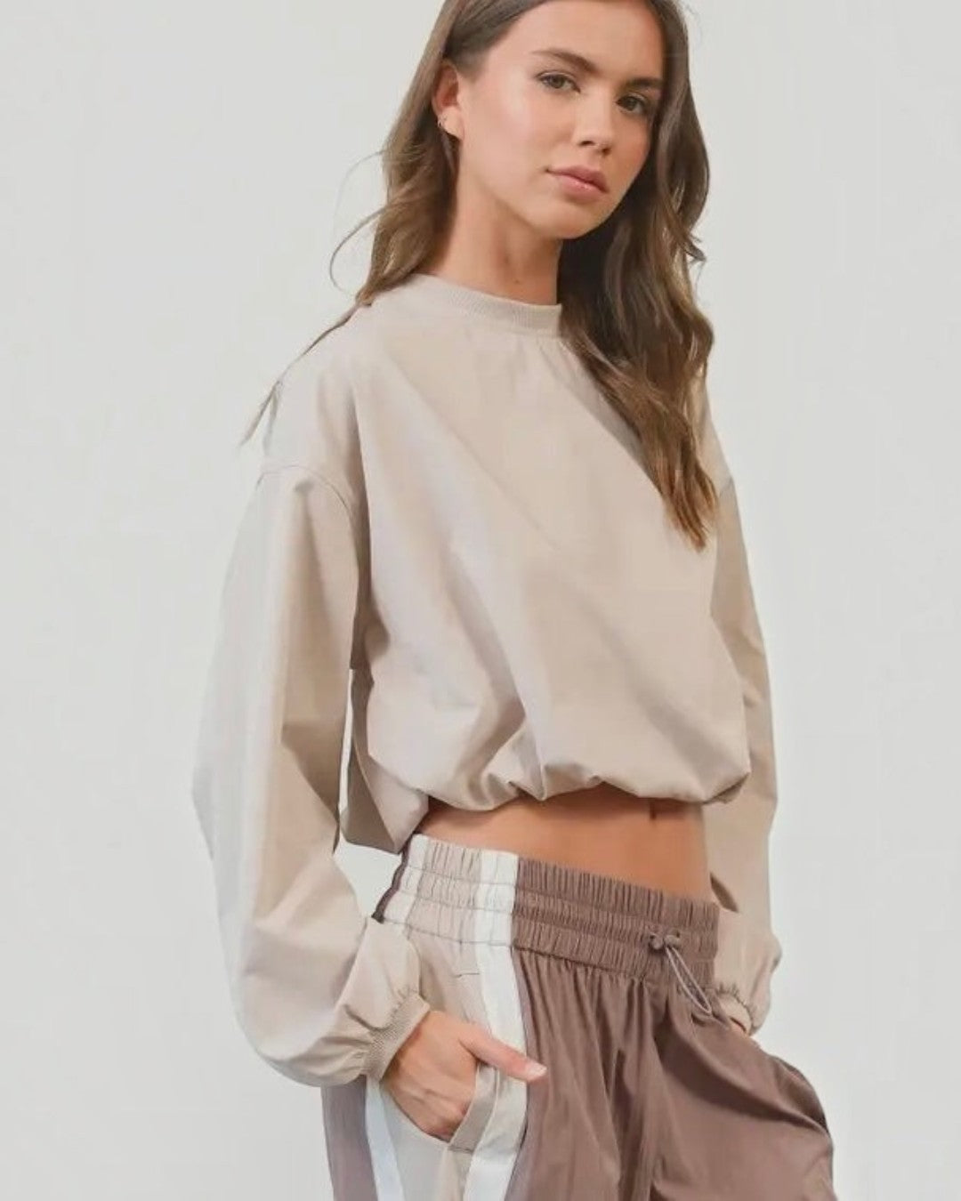 Ecru Cropped Top with Back Zipper - Calla Lily Cosmetics + CL kids