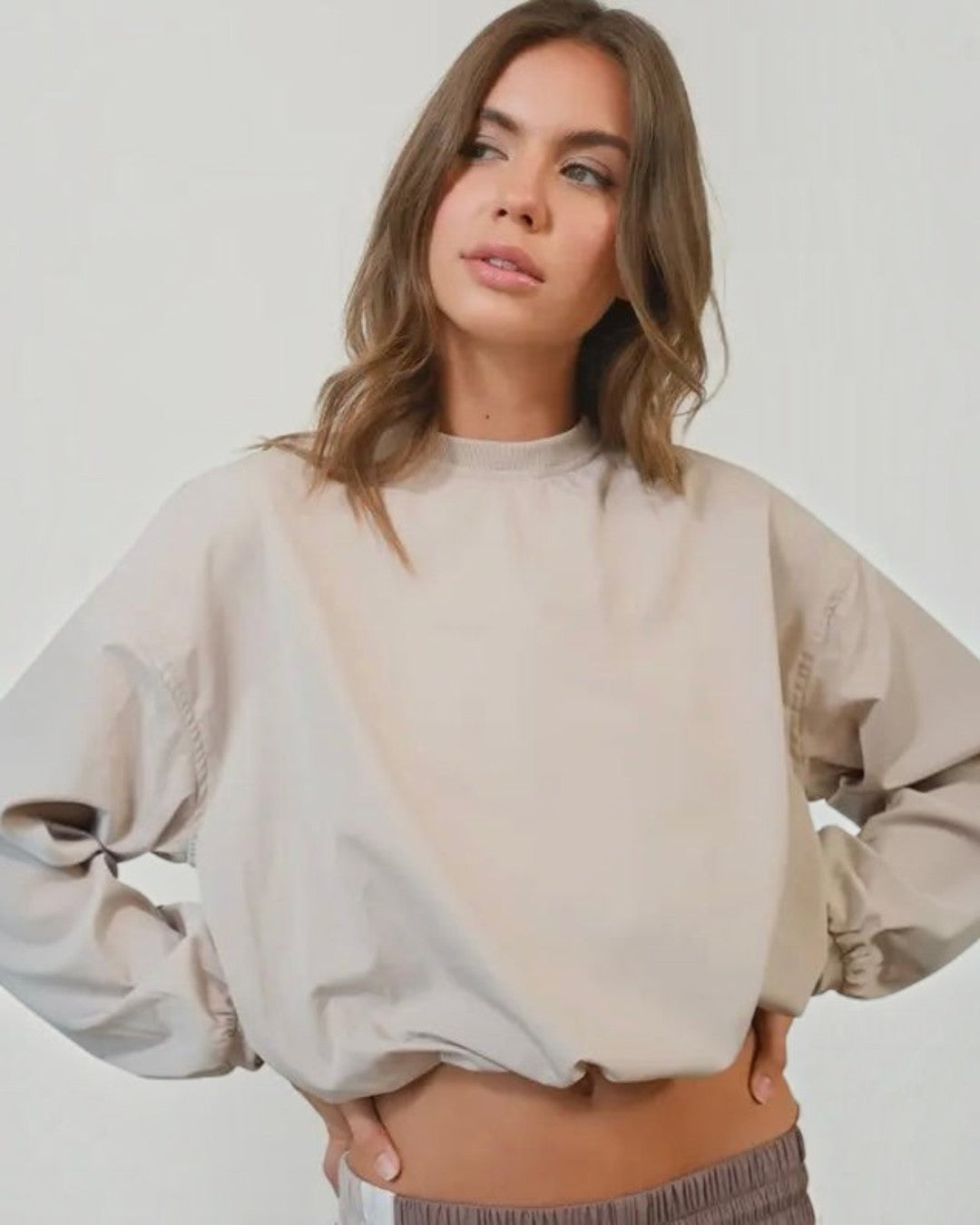 Ecru Cropped Top with Back Zipper - Calla Lily Cosmetics + CL kids