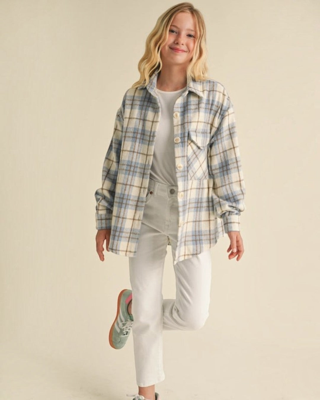 Tween Plaid Shacket - Calla Lily Cosmetics + CL kids