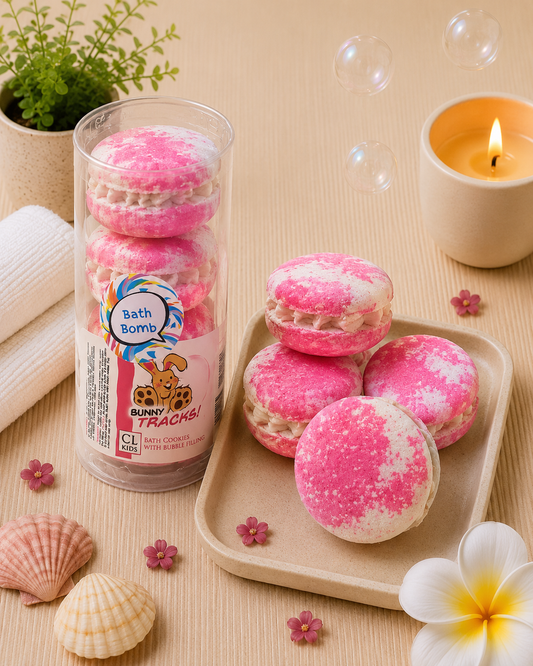 Brody Bunny Bath Bomb Cookies l Cotton Candy l Pink White