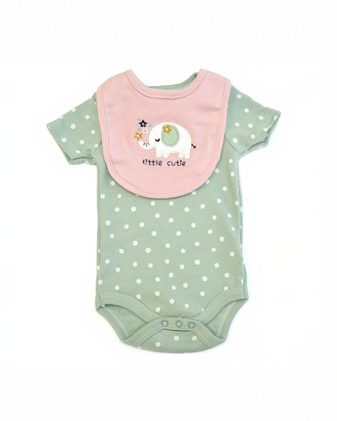 3 pc Elephant Bodysuit Pants & Bib Set