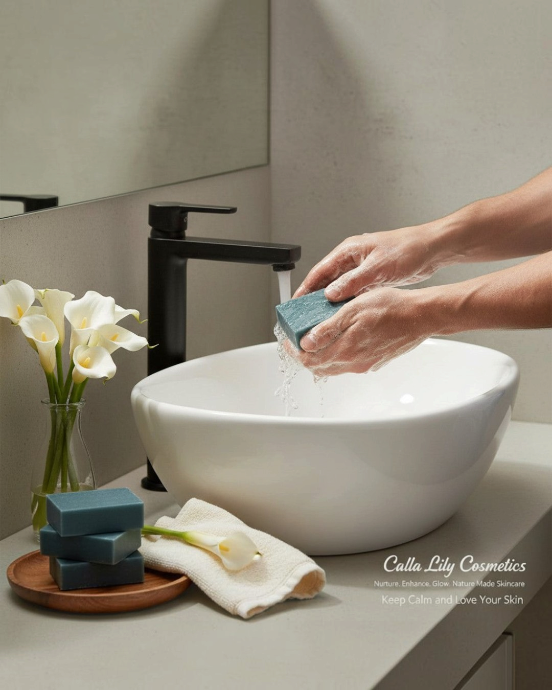 Calla Lily Cosmetics + CL kids Blueberry Scrub Bar Soap with activated charcoal, ground oatmeal, and sea salt. Deep blue bars.