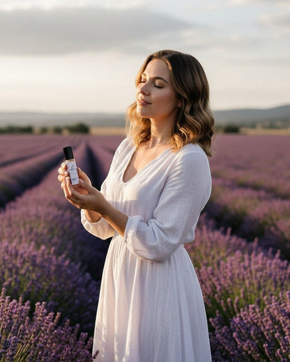 Calla Lily Cosmetics Calm Lavender fragrance roller, 10 ml, with a calming floral scent for relaxation.