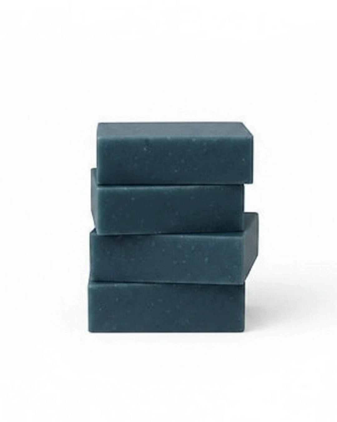 Calla Lily Cosmetics + CL kids Blueberry Scrub Bar Soap with ground oatmeal and sea salt exfoliants, dark teal color.