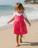 Calla Lily Cosmetics + CL kids pink floral layered tee dress with white short sleeves. 100% cotton, perfect for summer.