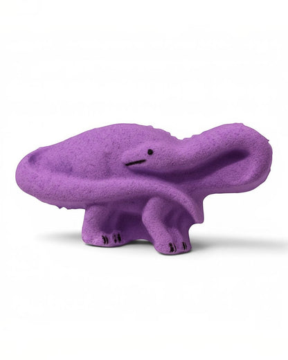 Calla Lily Cosmetics + CL kids purple brontosaurus dinosaur bath bomb with grape scent for kids bath time